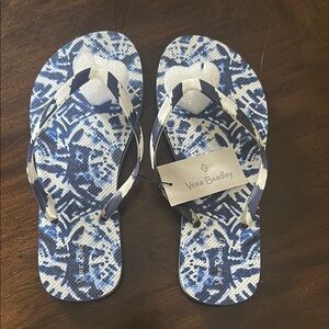 Vera Bradley Navy and White Flip Flops